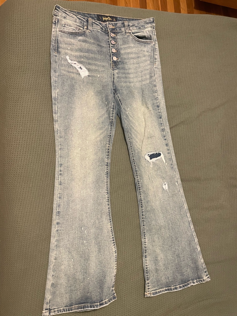 Indigo Rein Light Blue Skinny Jeans with Distressed Details